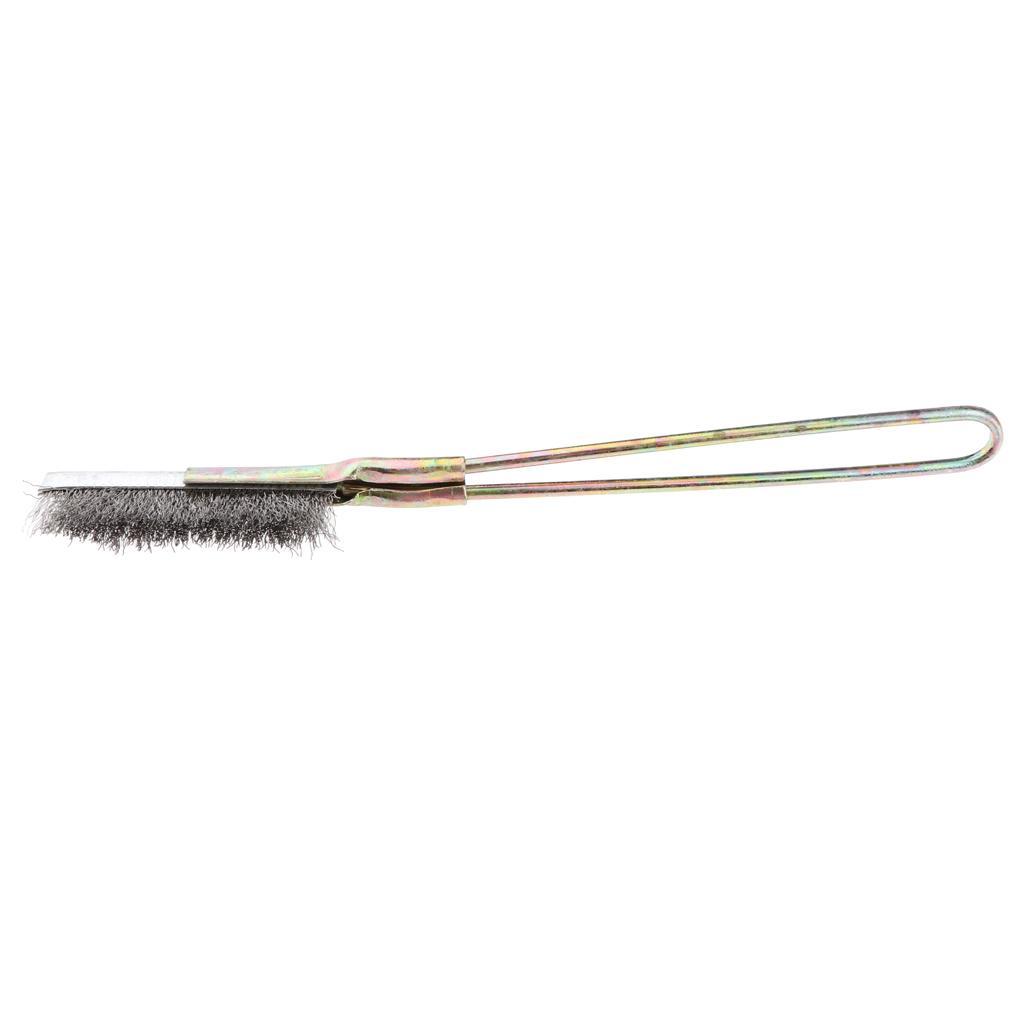 2pcs Stainless Steel Handle Wire Brush for Rust Paint Straight Head