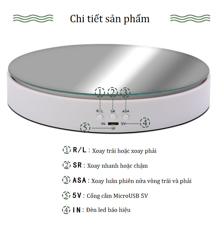 Đế xoay trưng bày tải 10kg C102 ( THIẾT KẾ SANG TRỌNG, CÓ THỂ ĐIỀU CHỈNH TỐC ĐỘ QUAY, HƯỚNG QUAY )