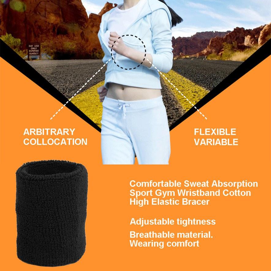 Băng Đeo Cổ Tay Thể Thao Thấm Hút Mồ Hôi Chất Liệu Cotton