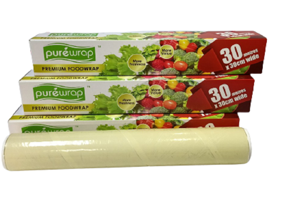 Màng bọc thực phẩm PVC Purewrap (30cm x 30m), nhỏ gọn tiện lợi, nhập khẩu Malaysia