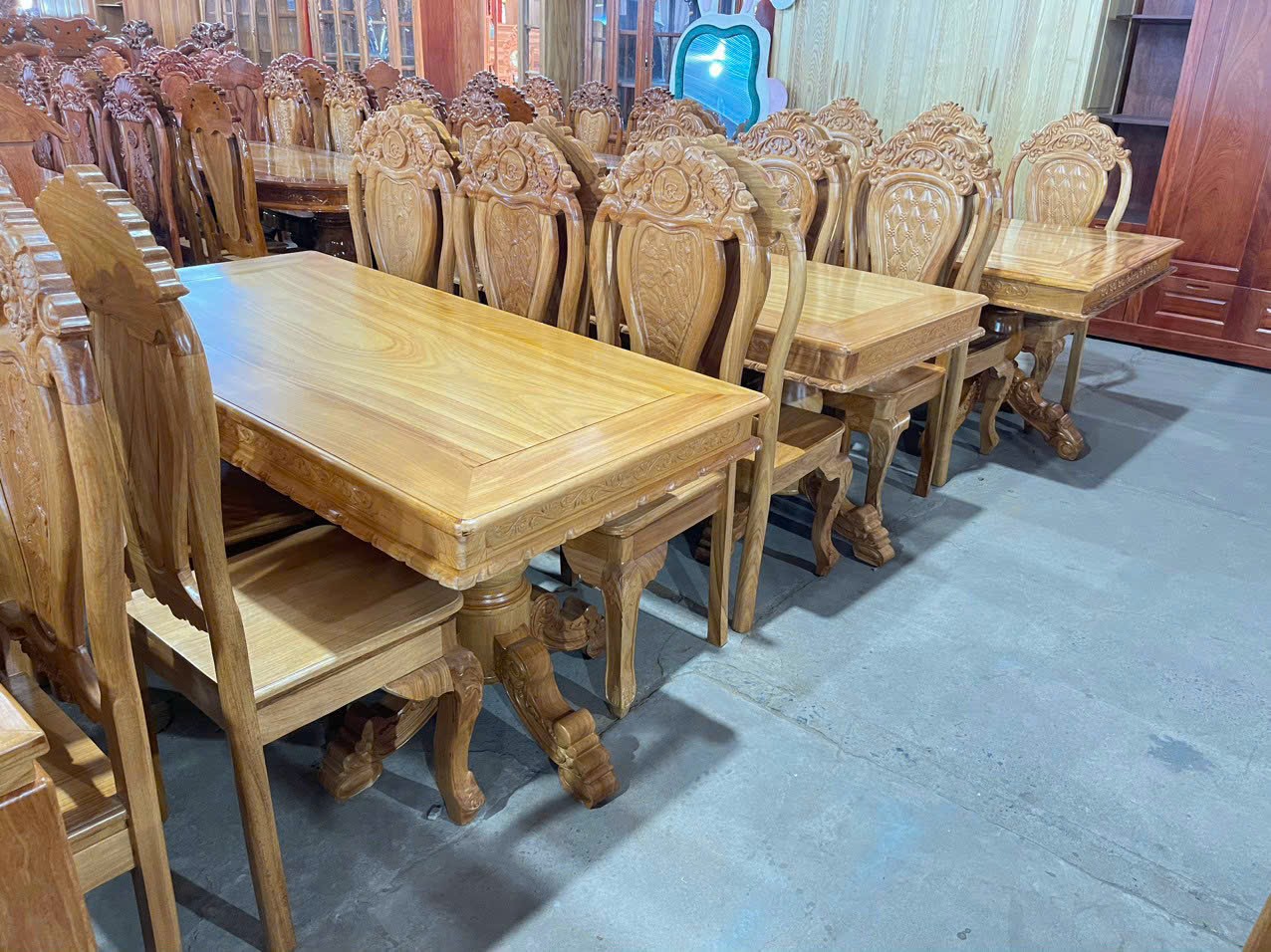 Bộ bàn ăn 6 ghế gỗ gõ đỏ cao cấp 100%