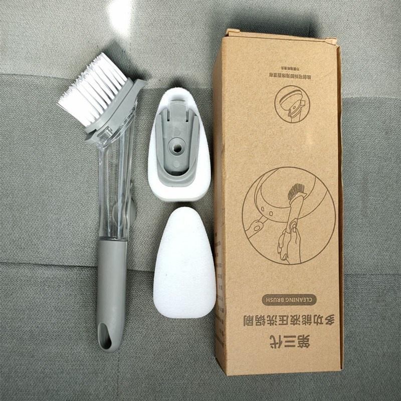 Chổi cọ rửa nồi cán dài bơm xà phòng tự động bàn chải nhà bếp cọ rửa xong chảo chống dính babo