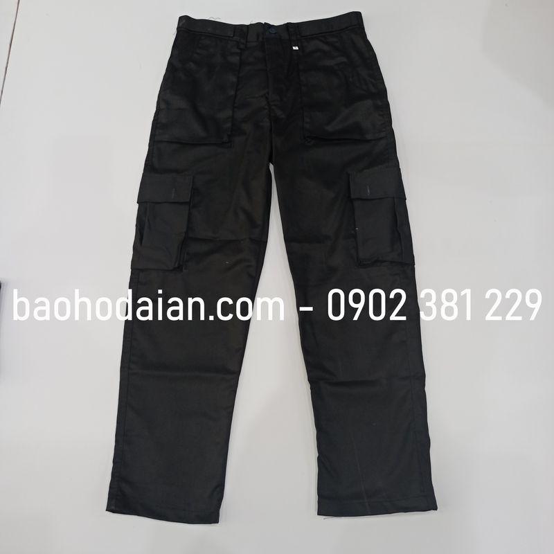 Quần bảo vệ, quần vệ sĩ 6 túi, 2 túi hộp màu đen