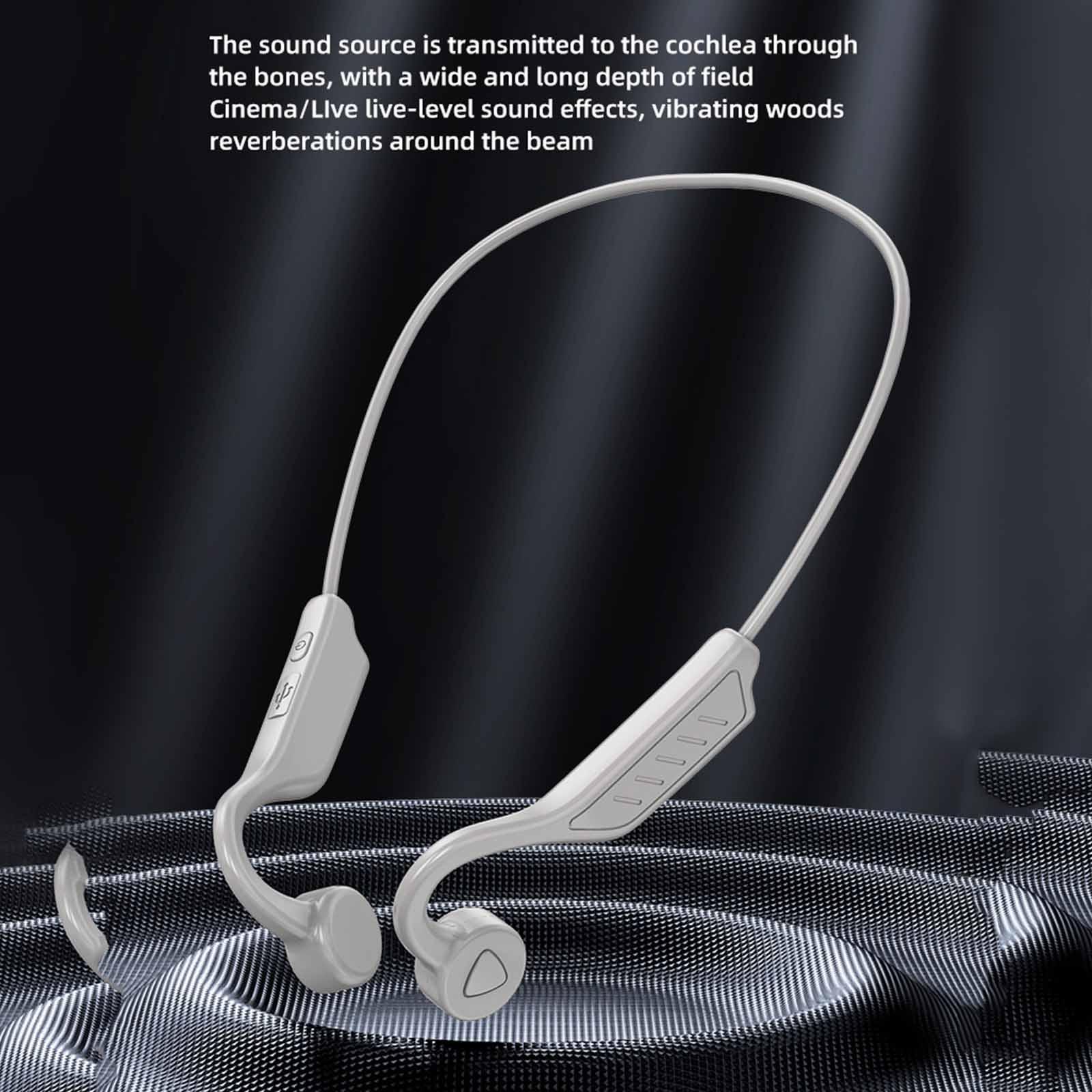 BL15 Bone Conduction Headphones Bluetooth Open-Ear Stereo Sweatproof Foldable Wireless Earphone for Drivers Meeting Sports Noise Reduction
