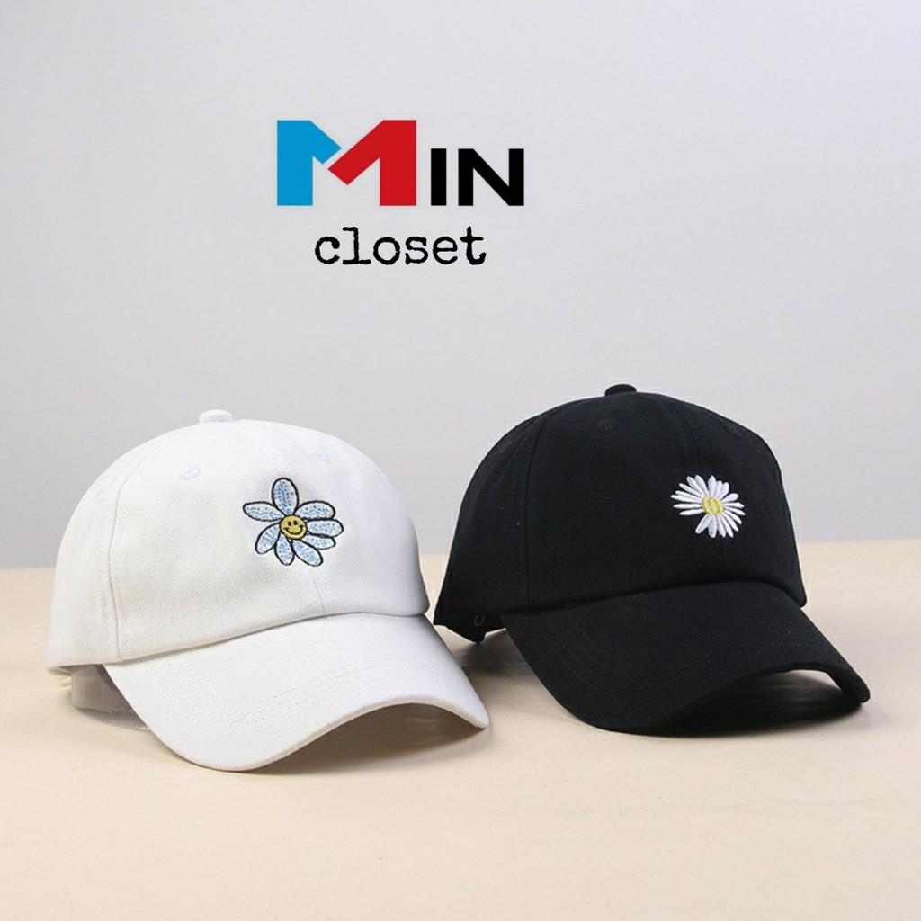 Mũ lưỡi trai UNISEX thêu hình hoa cúc phong cách Ulzzang nhiều màu