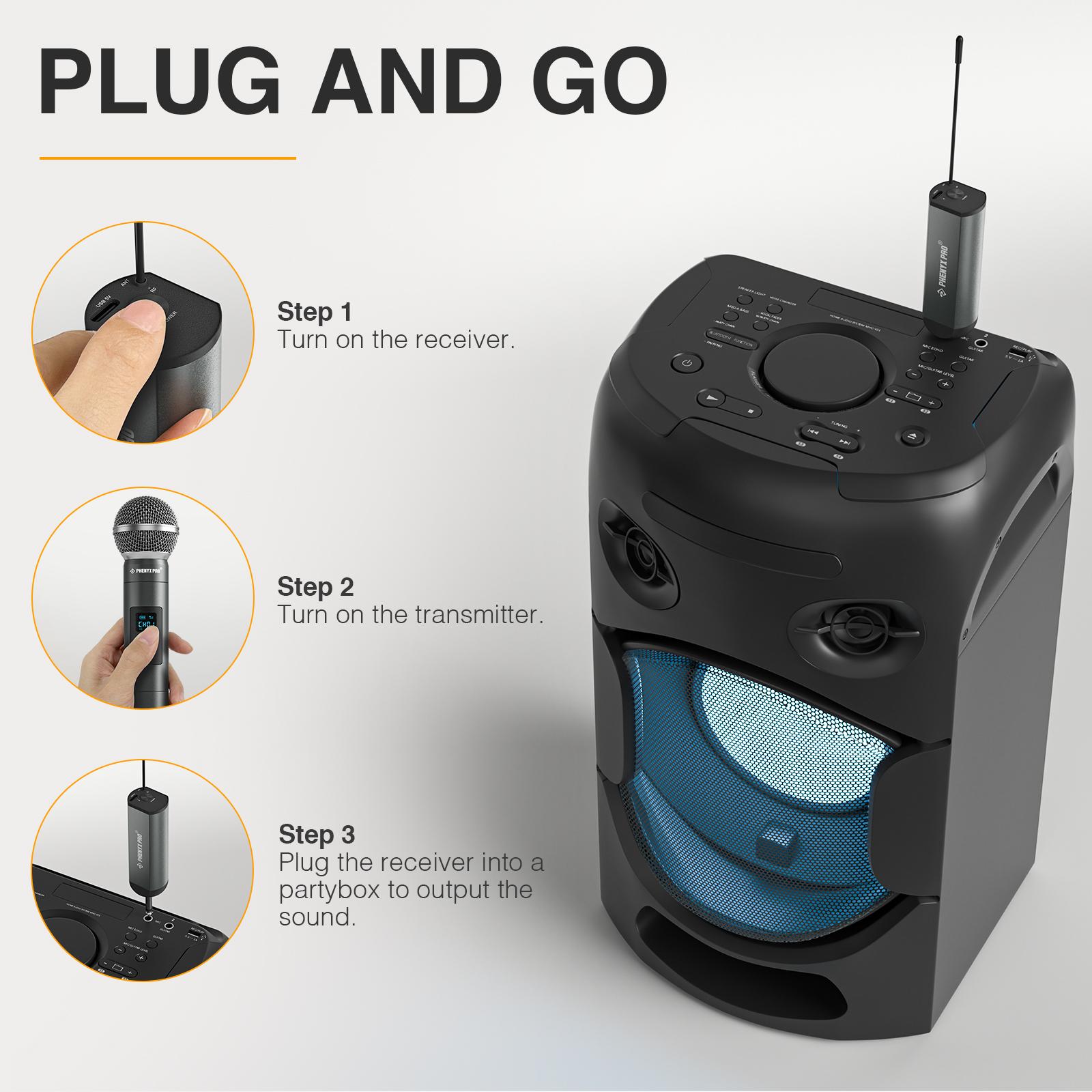 Micro không dây di động kỹ thuật số 2 kênh Ghi âm UHF Karaoke dji Mic 900mhz Mic cầm tay chuyên nghiệp Nhà thờ Màu sắc: PDP-2