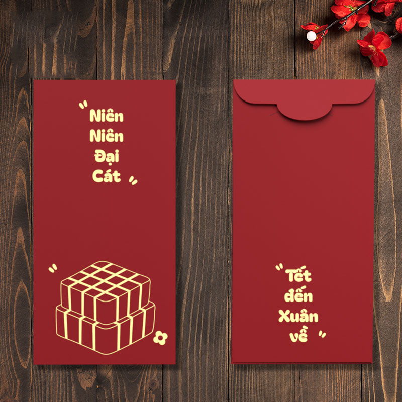 Bao lì xì Tết Bính Ngọ 2026 – Tết Đến Xuân Về, giấy C150 dày cán màng mịn, in sắc nét, đựng tiền 500k(TOKDODO)