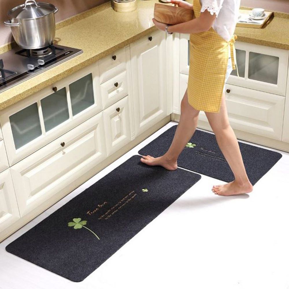 Bộ 2 thảm trải sàn nhà bếp mẫu mới cao cấp đế cao su chống trơn trượt tiện dụng - giao họa tiết và màu sắc ngẫu nhiên