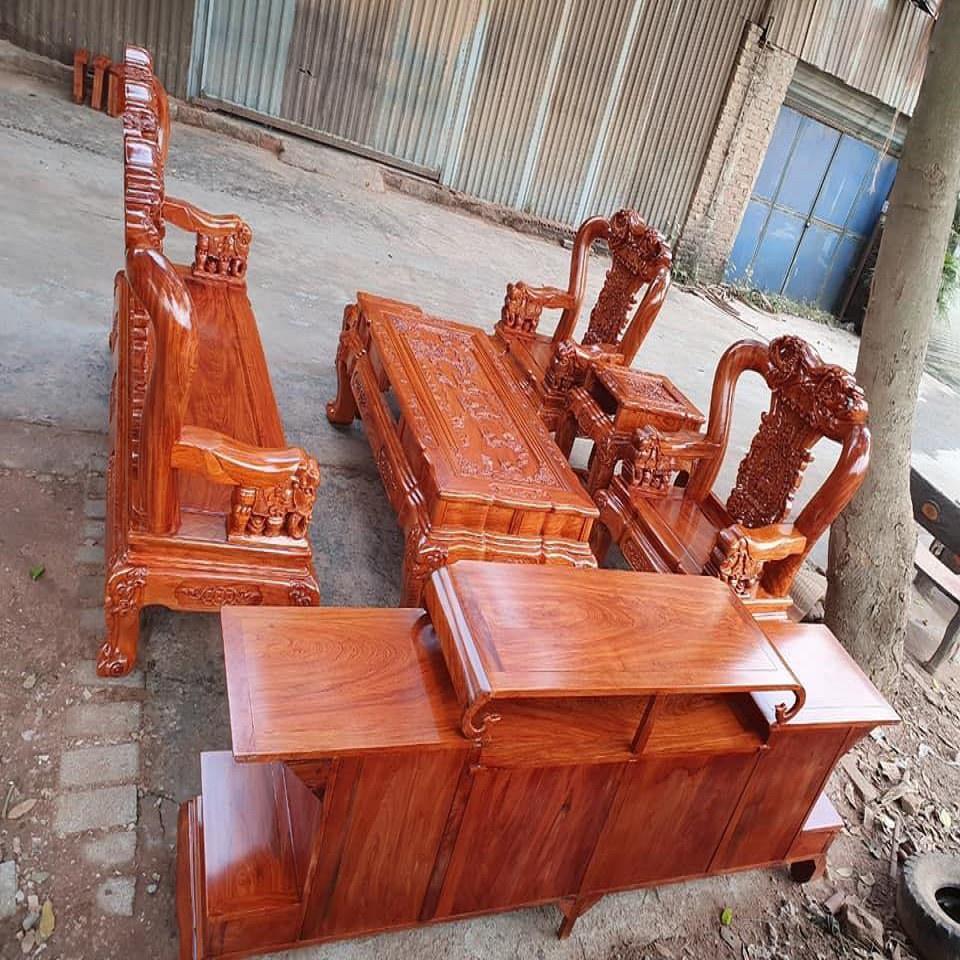 Bộ bàn ghế Minh Quốc Voi gỗ Hương Đá