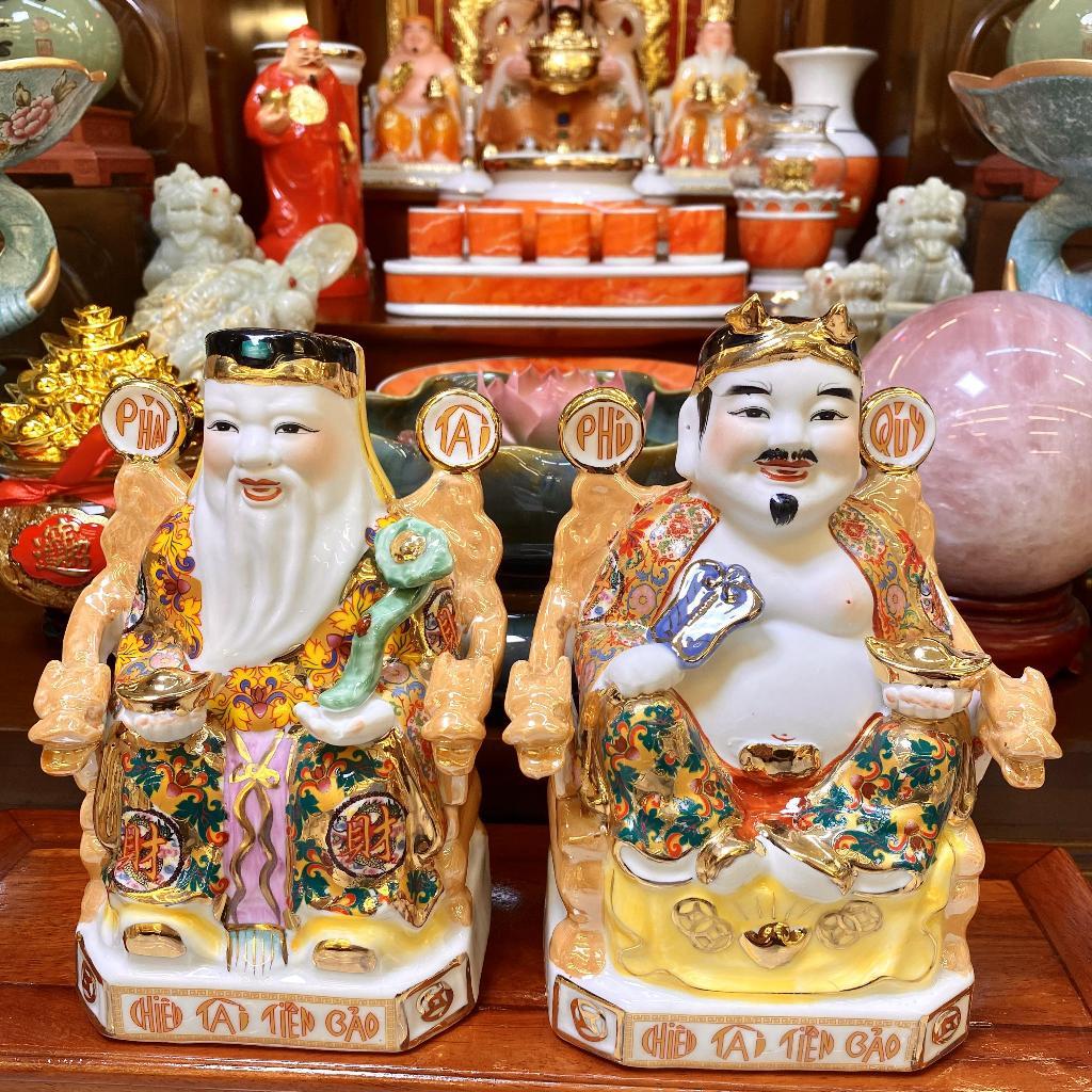 Tượng thần tài, thổ địa gấm đỏ RỒNG VIỆT, tượng thần phát gốm sứ cao cấp