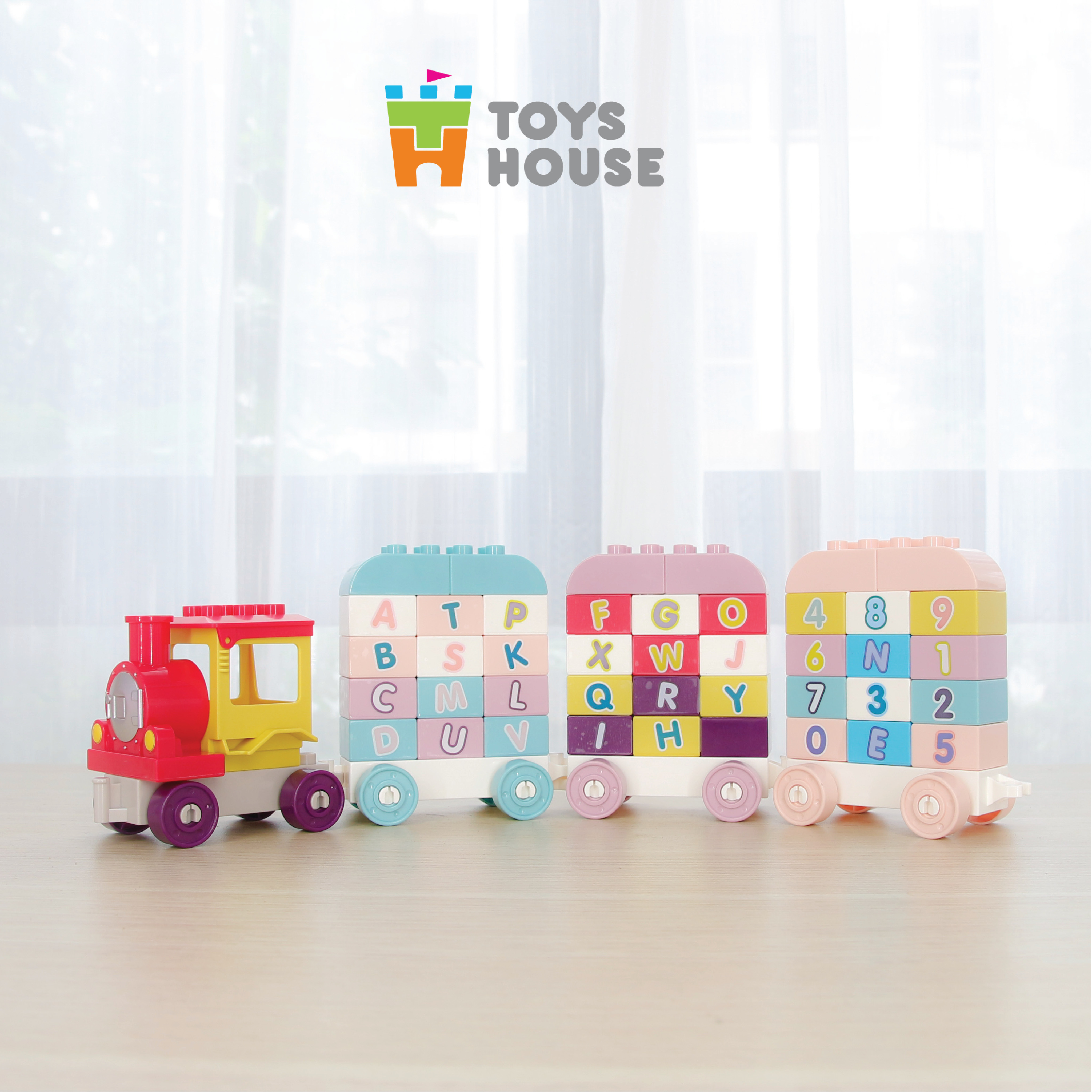 Đồ chơi lắp ghép smoneo duplo xếp hình Tàu Hỏa - 55 mảnh ghép Toyshouse -77001