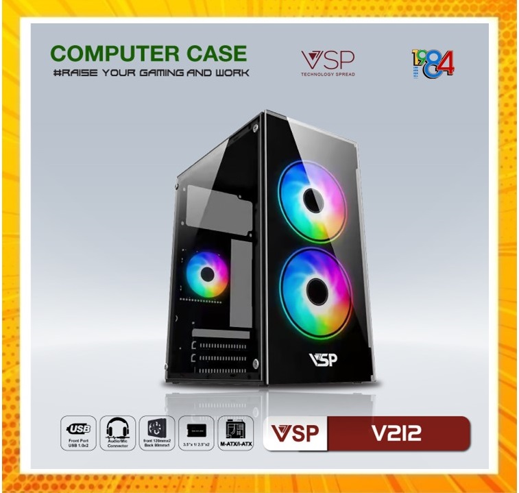 Case VSP Home and Gaming V212 (mATX) lk84 - Hàng chính hãng