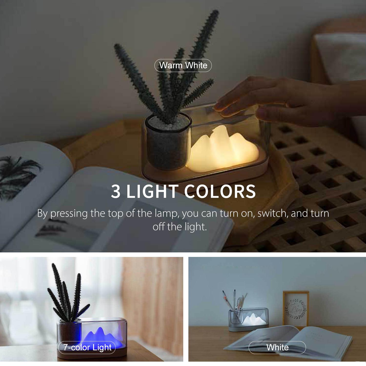 Đèn ngủ đầy màu sắc hình ngọn núi