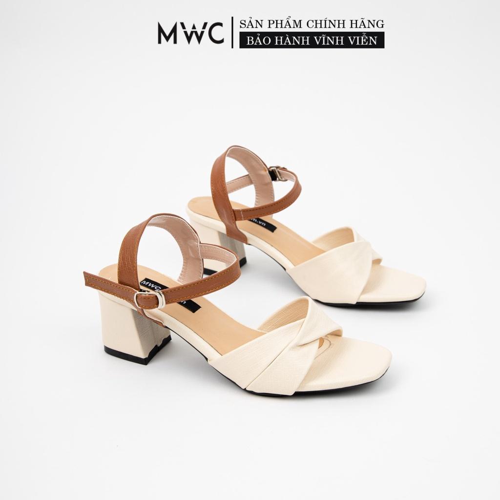 GIÀY CAO GÓT NỮ MWC - CAO GÓT ĐẾ VUÔNG CAO 5CM - CAO GÓT HỞ MŨI - SANDAL CAO GÓT VINTAGE - NUCG- 3921