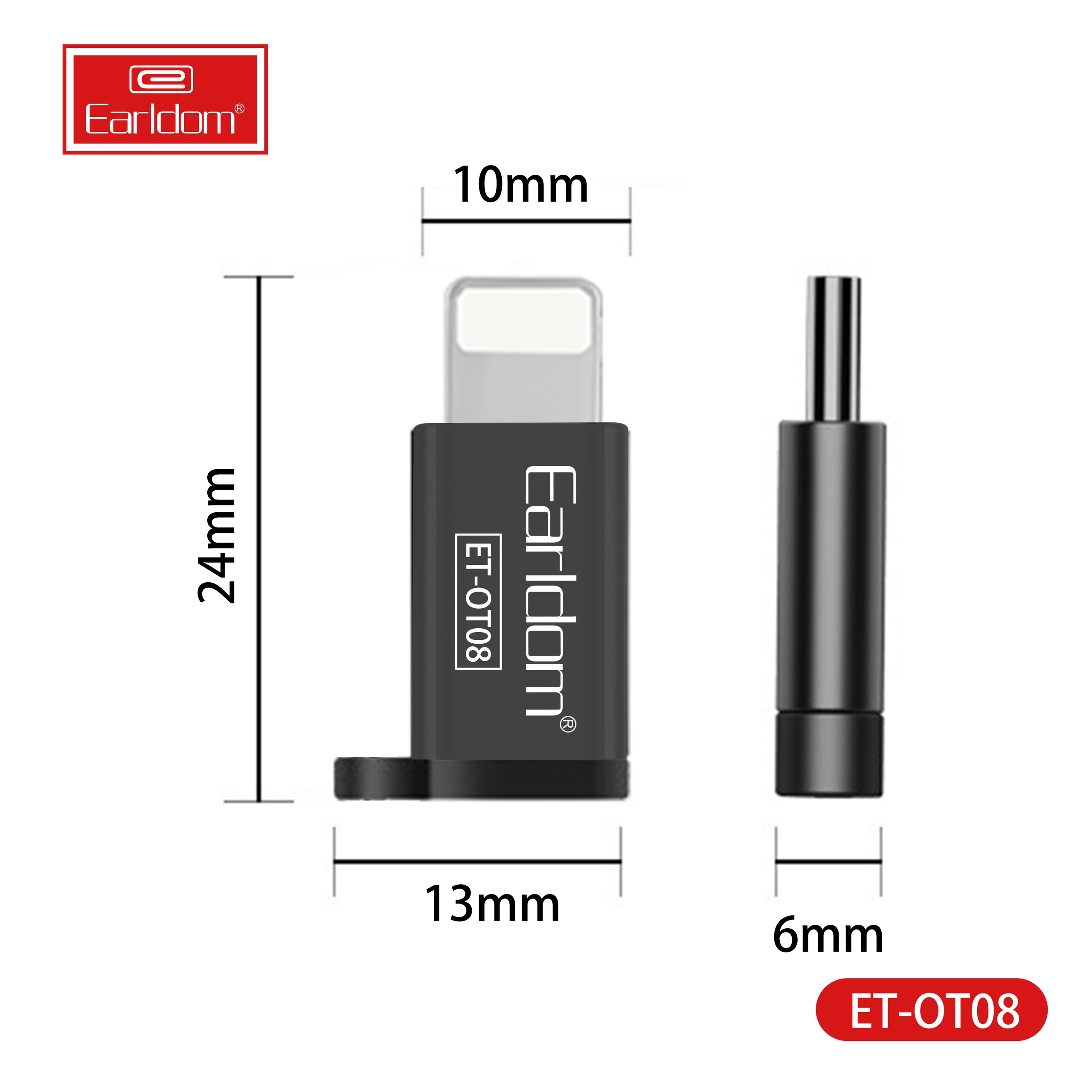 Jack Chuyển Lightning sang Micro Earldom OT-08 truyền dữ liệu và hỗ trợ sạc - Hàng nhập khẩu (TẶNG KÈM ĐẦU ĐỌC THẺ NHỚ CAO CẤP)