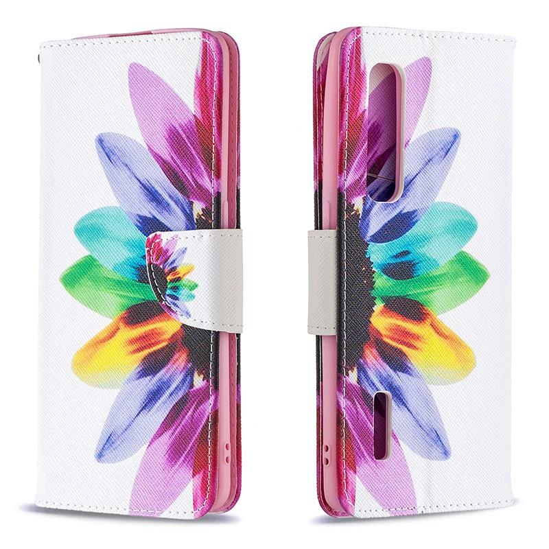 Ốp điện thoại da nắp lật dạng ví họa tiết màu sắc cho Oppo A5 A9 2020 A52 A72 A92 A31 A81 Find X2 Neo X2 Pro