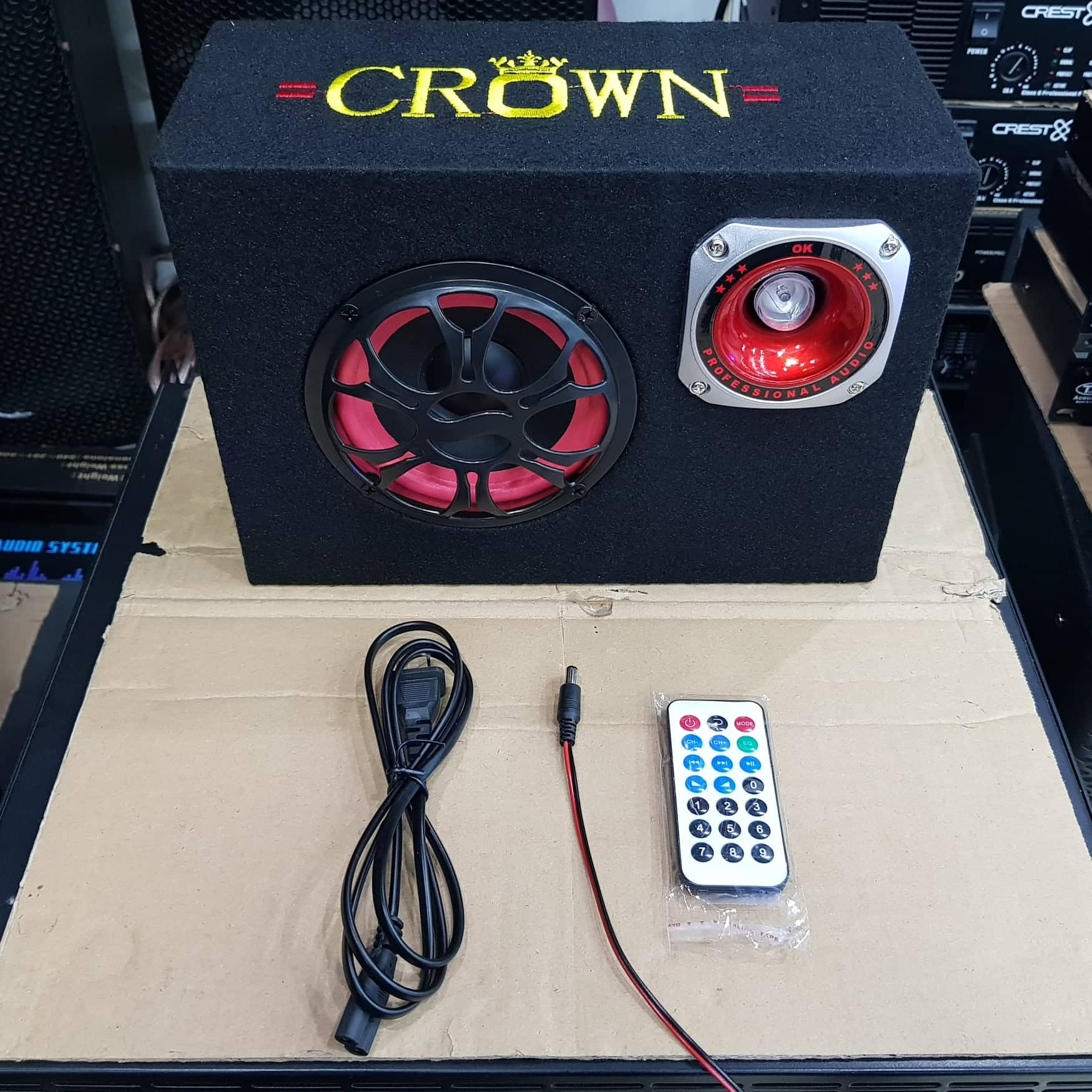 Loa CROWN 5: Dáng vuông, Có Bluetooth, Bass 13, Nguồn điện 220v và 12v