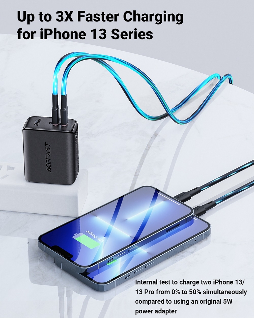 Sạc Acefast PD3.0 40W 2 cổng USB-C - A11 Hàng chính hãng Acefast