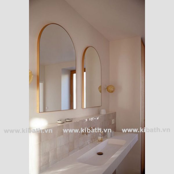 Gương Soi Kibath Hình Vòm KT 50x70cm Khung Hợp Kim Nhôm KB-147.50x70