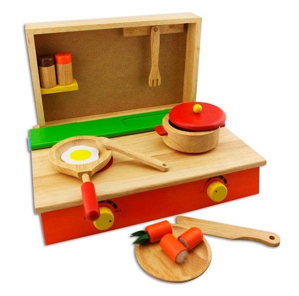 Bộ đồ chơi nấu ăn cho bé, gỗ cao su an toàn