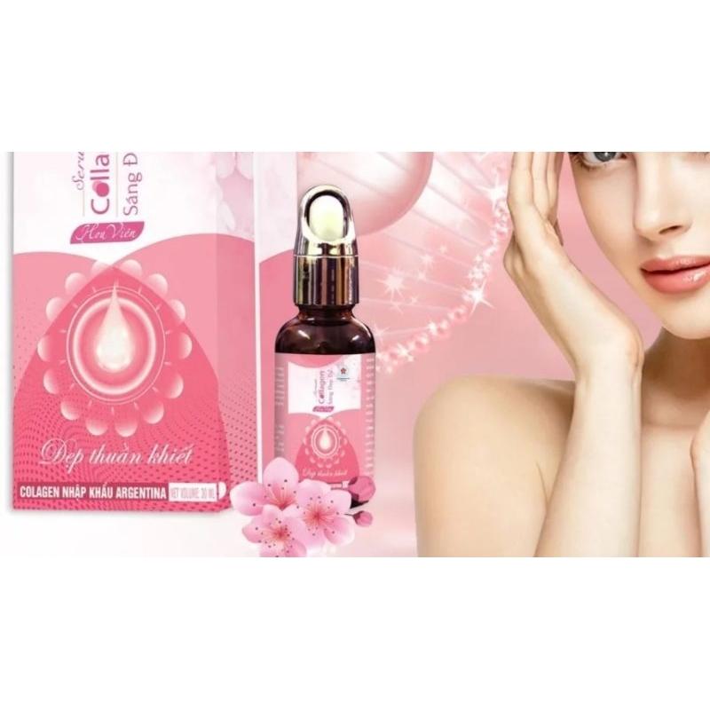 Serum Collagen Sáng Đẹp Da Hoa Viên, dưỡng ẩm da, làm mờ các vết thâm, nám