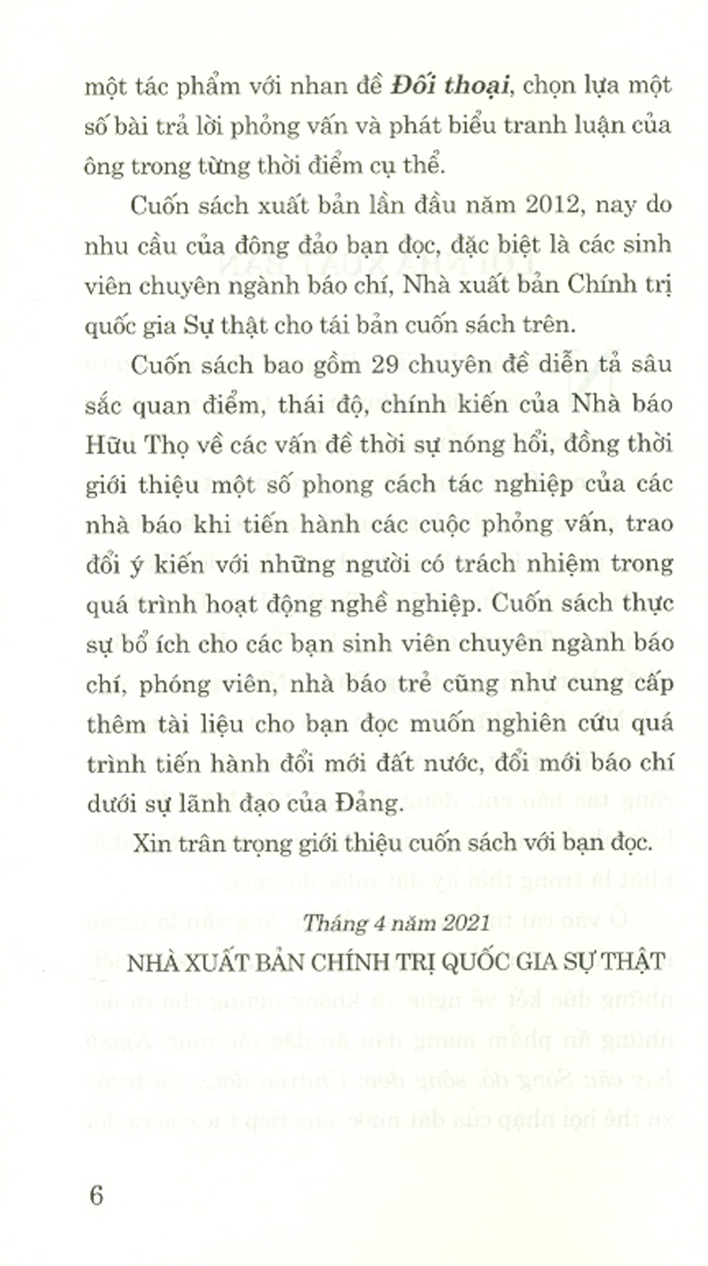 Đối Thoại (Xuất bản lần thứ hai)