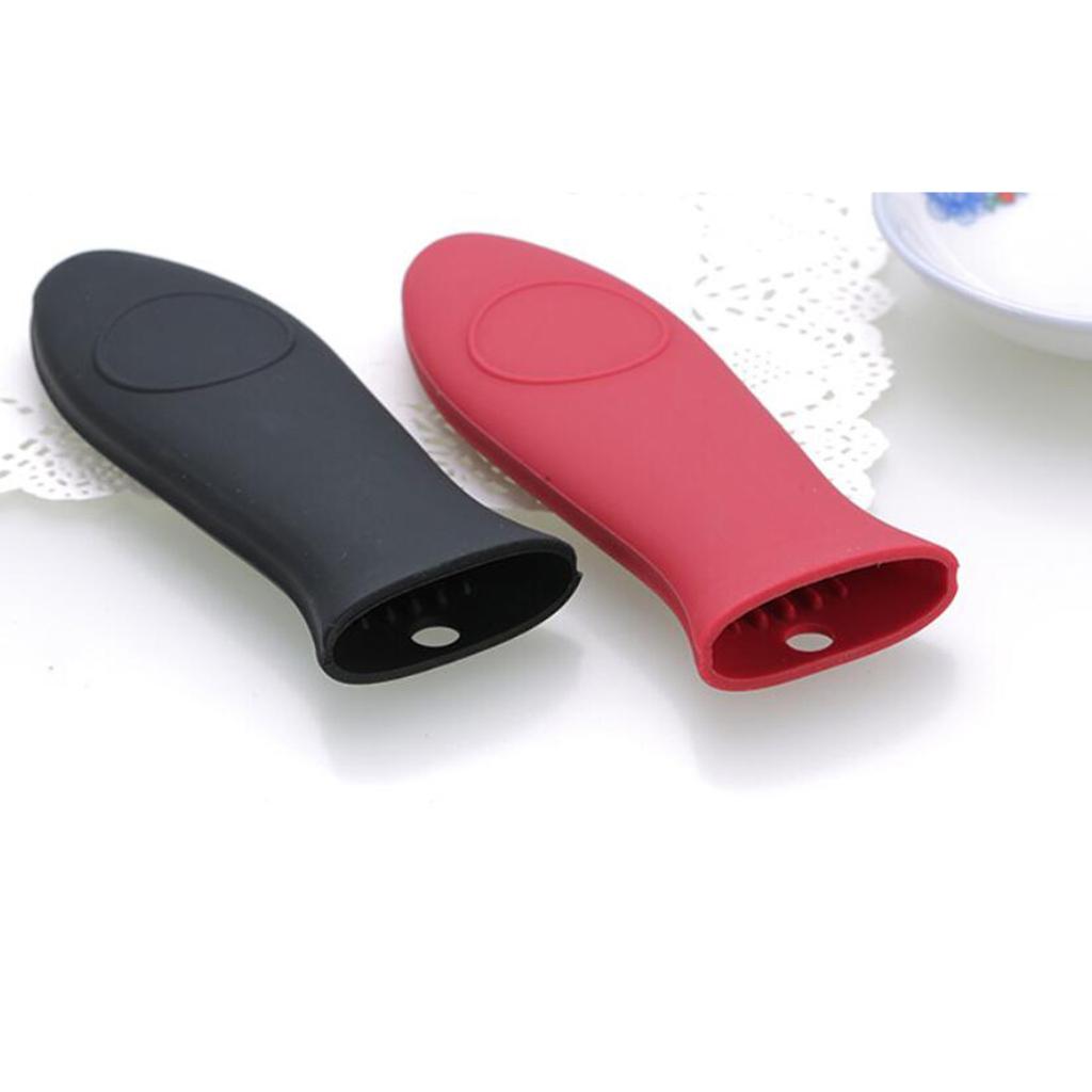 2 Silicone Hot Handle Holder Pot Holder Cast Iron Skillets Sleeve Cover Grip