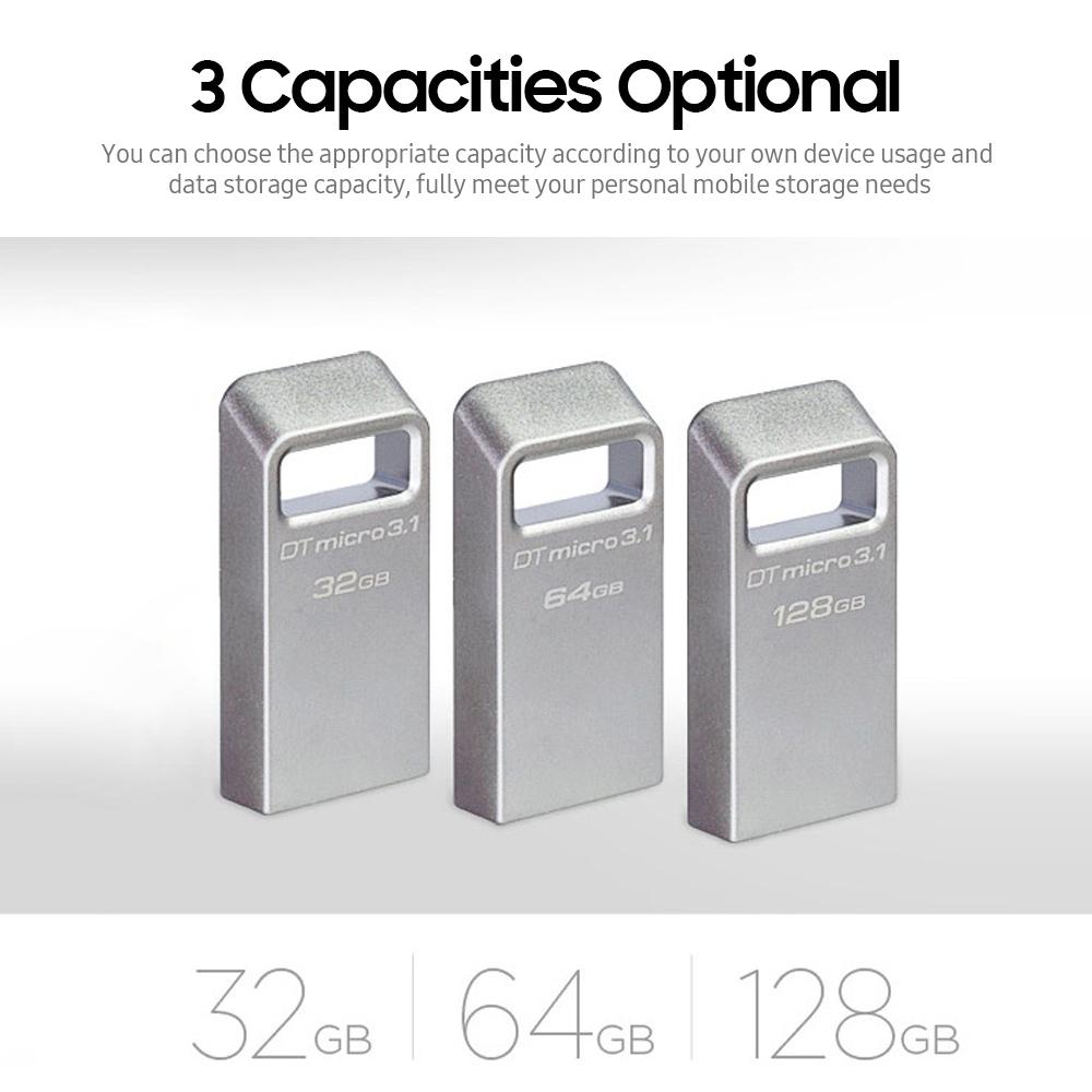Ổ đĩa kim lọai Kingston DTMC3 64GB USB 3.1/flash USB di động chống va đập,chống mài mòn đĩa U lên đến 100MB / giây tốc độ đọc 64GB
