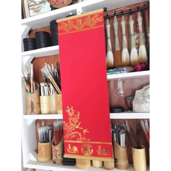 Combo 10 tờ Giấy viết thư pháp 27x80cm cả nẹp treo