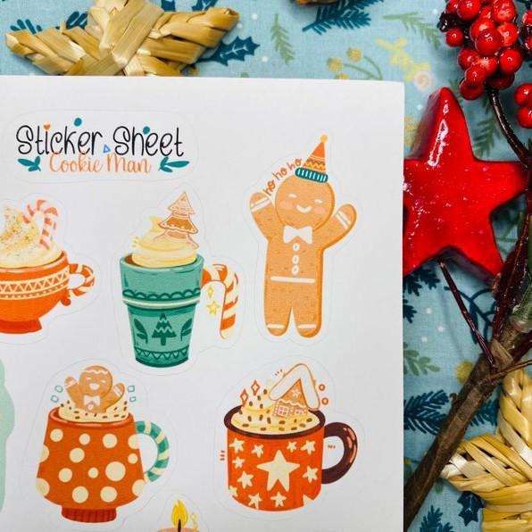 Sticker sheet cookie man - chuyên dán, trang trí sổ nhật kí, sổ tay | Bullet journal sticker - unim064