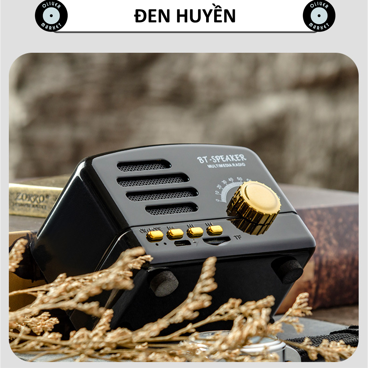 Loa Bluetooth Mini OLIVER BT01 Loa Vân Gỗ Cổ Điển Đồ Decor Bàn Học Trang Trí Phòng Ngủ Loa Laptop Retro Vintage Làm Quà Tặng