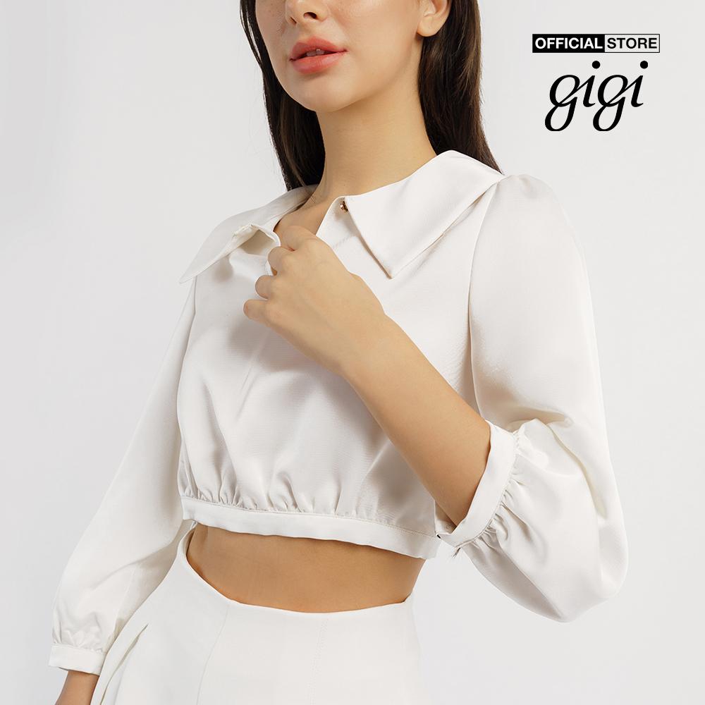 GIGI - Áo croptop nữ cổ bẻ tay dài hiện đại G1106T221278