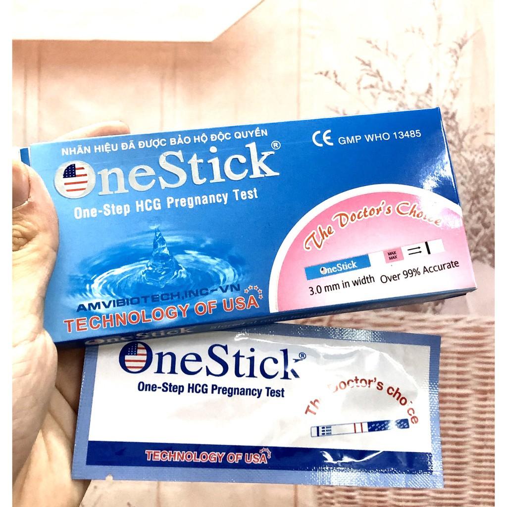 Que Thử thai OneStick 2 vạch chính xác - test thử thai hai vạch sớm nhanh hiệu quả tức thì