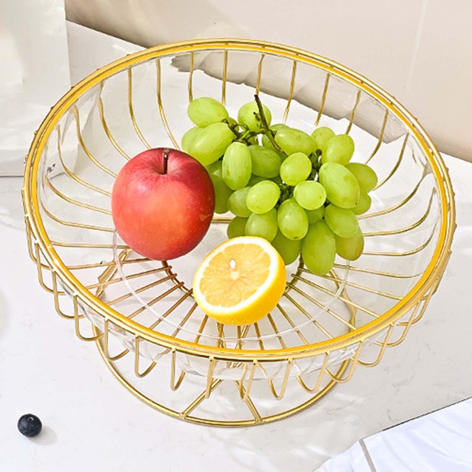 Metal Wire Fruit Storage Basket Snack Vegetables Serving Bowl Basket Holder Fruit Bowl for Table Centerpiece Kitchen Tabletop