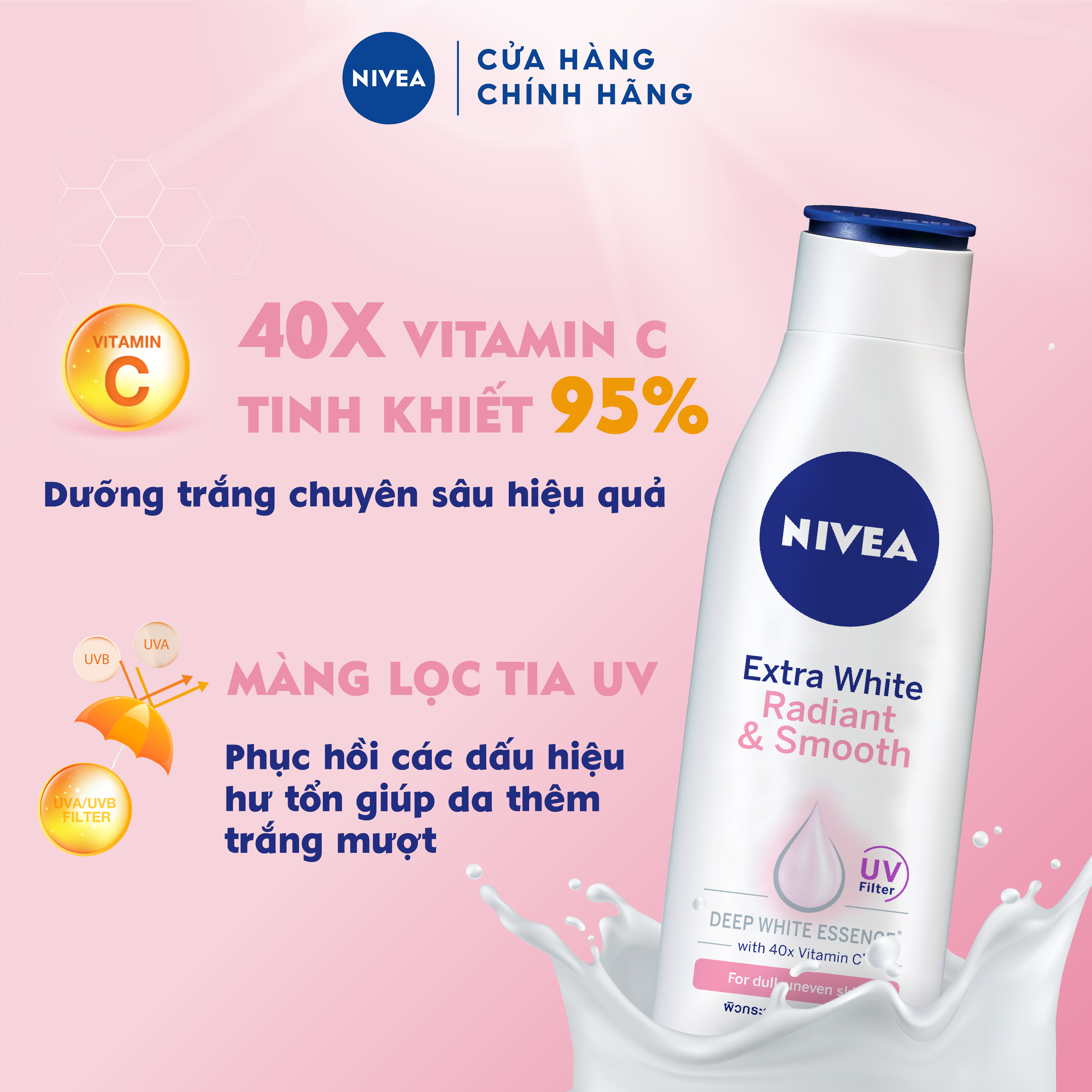 Sữa Dưỡng Thể Trắng Da Chống Nắng Nivea 83805 (250ml)