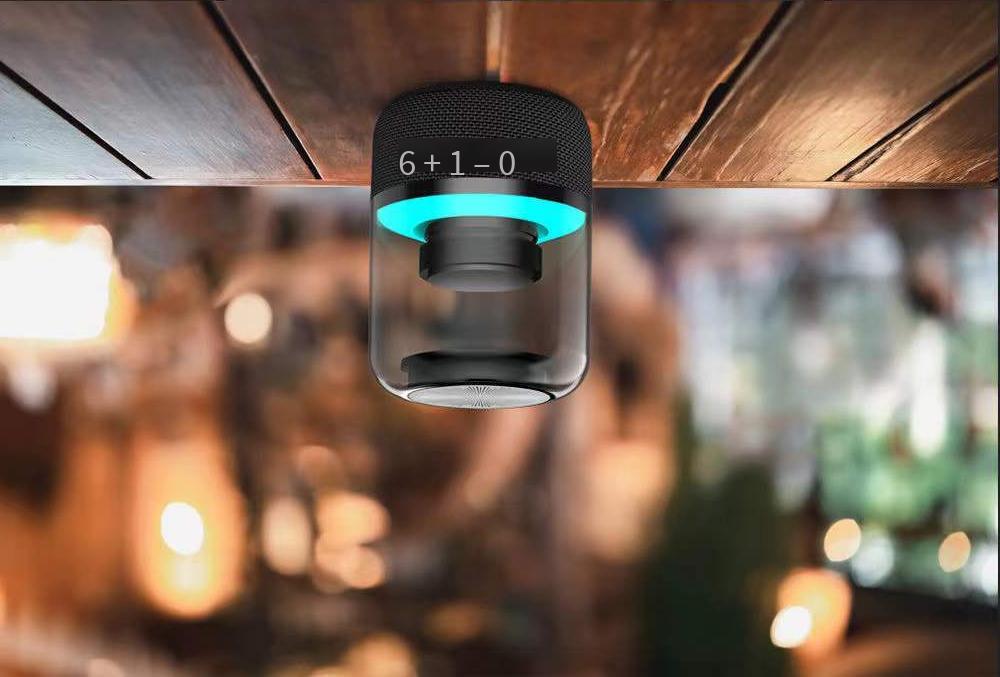 Giao hàng nhanh Loa bluetooth thông minh AI với chất lượng âm thanh cao và công suất cao có thể được kết nối nối tiếp với loa siêu trầm loa để bàn bằng kính nhiều màu sắc ánh sáng