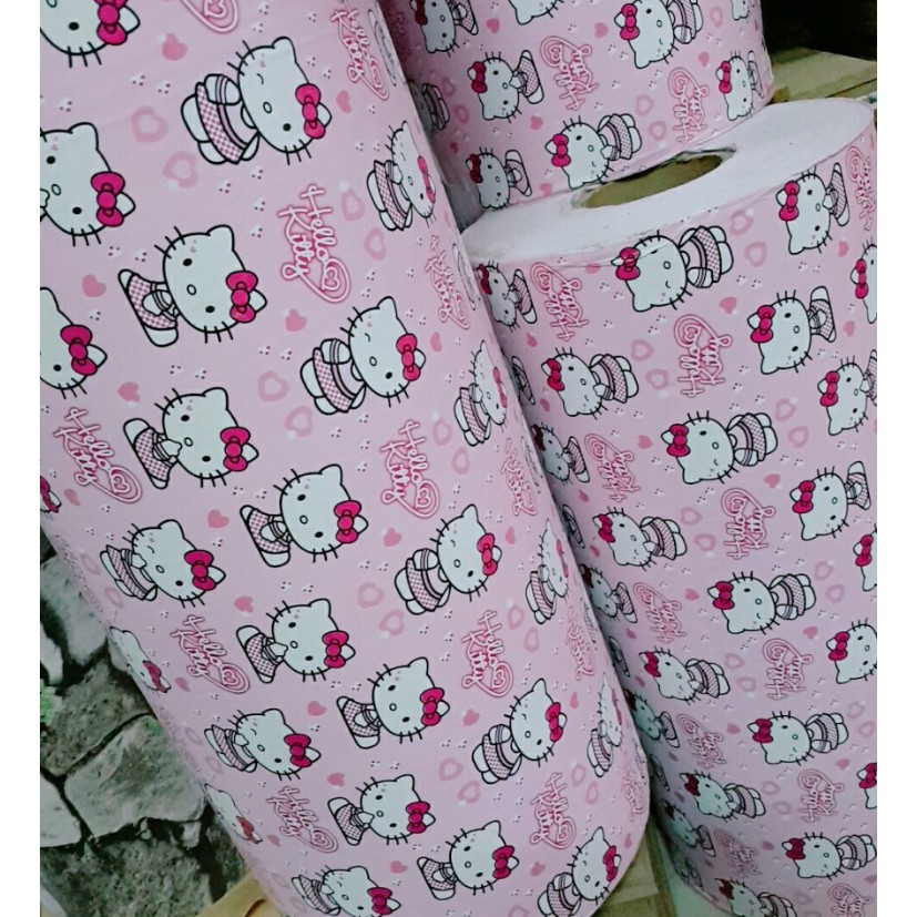 Combo 10 mét giấy dán tường, decal dán tường trang trí nhà cửa KITTY DỄ THƯƠNG khổ 45cm