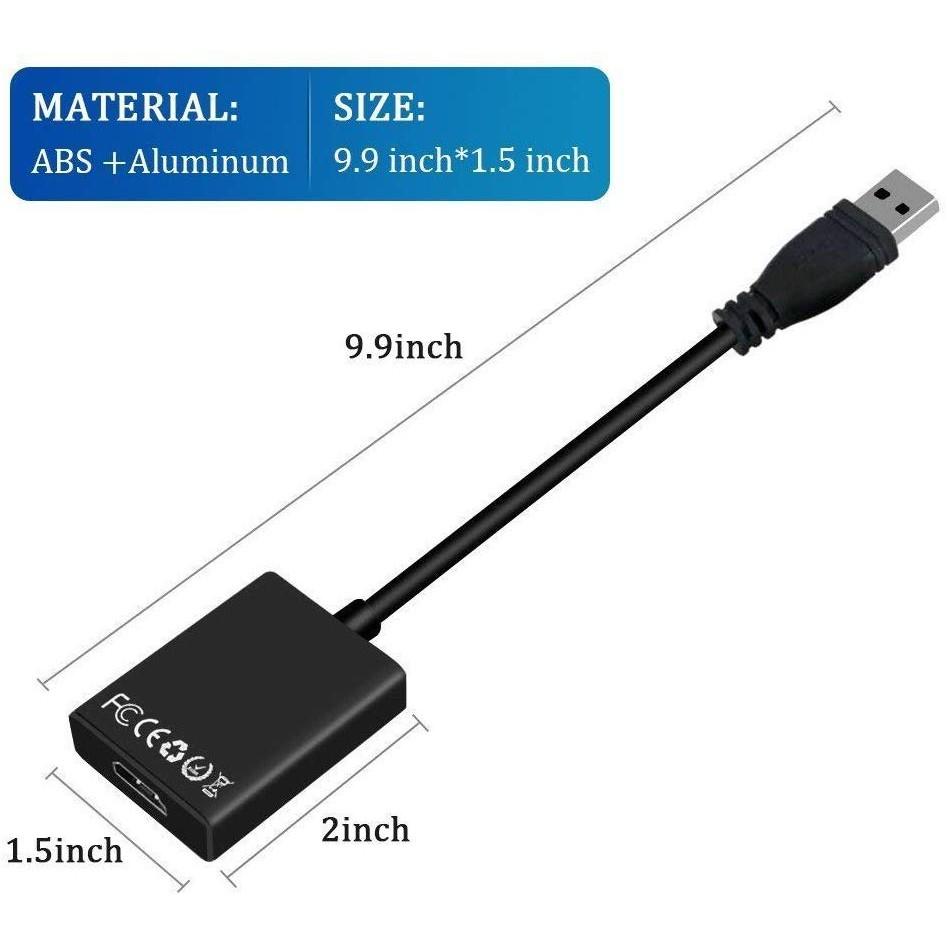 Cáp chuyển Usb ra HDMI FullHD cho laptop, pc - Hồ Phạm