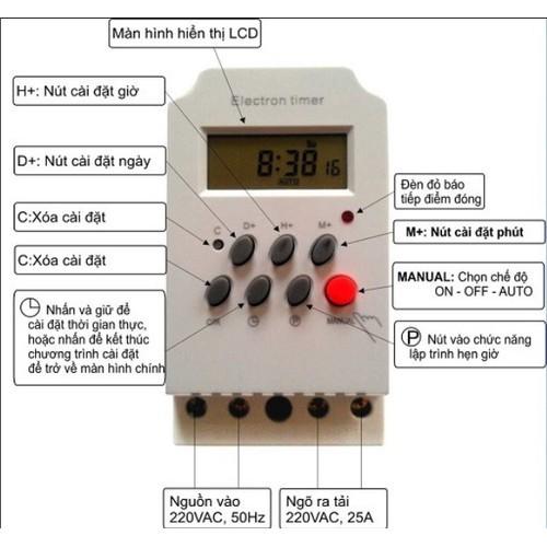 Bộ Tưới Cây Tự Động gồm combo Van điện từ UNID - phi 21+Công Tắc Hẹn Giờ Điện Tử KG316