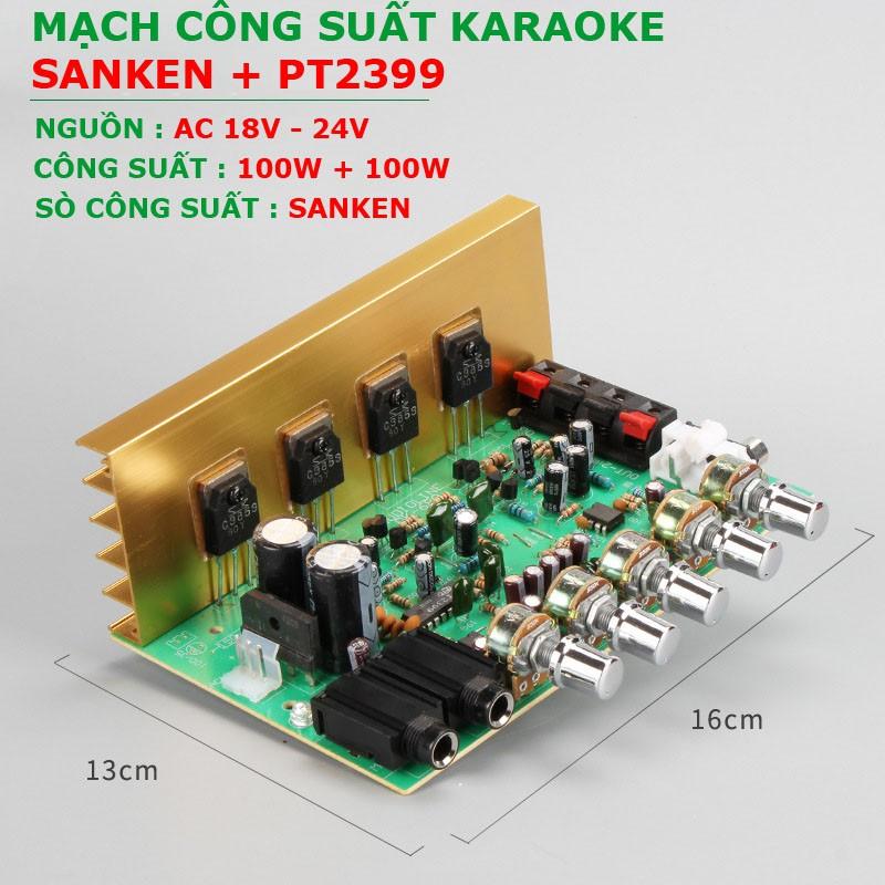 Mạch khuếch đại Công Suất &amp;amp; Karaoke 2 Micro sử dụng sò + Echo PT2399