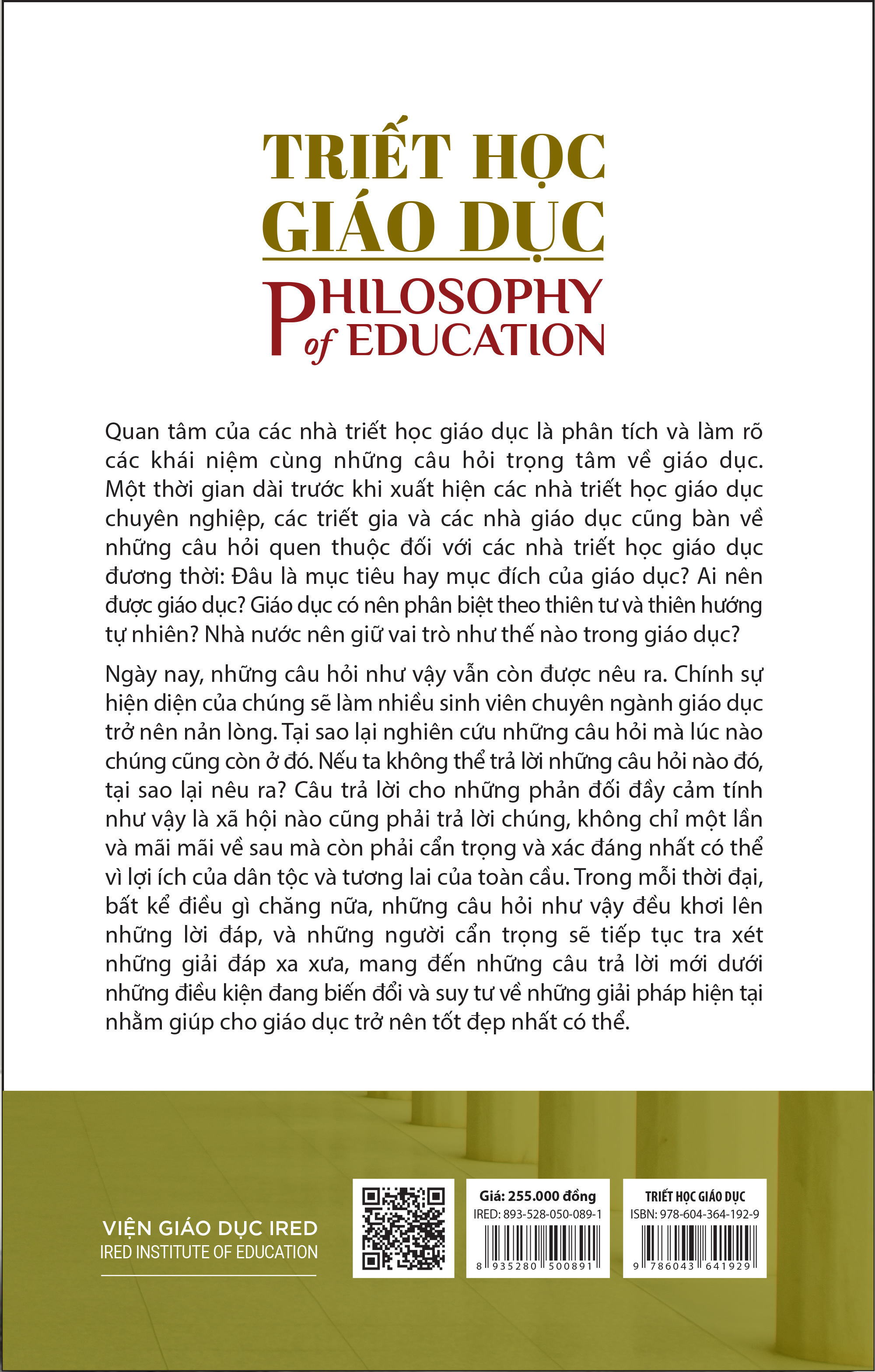 TRIẾT HỌC GIÁO DỤC (Philosophy of Education) - Nel Noddings - Nguyễn Sỹ Nguyên dịch - tái bản - (bìa mềm)