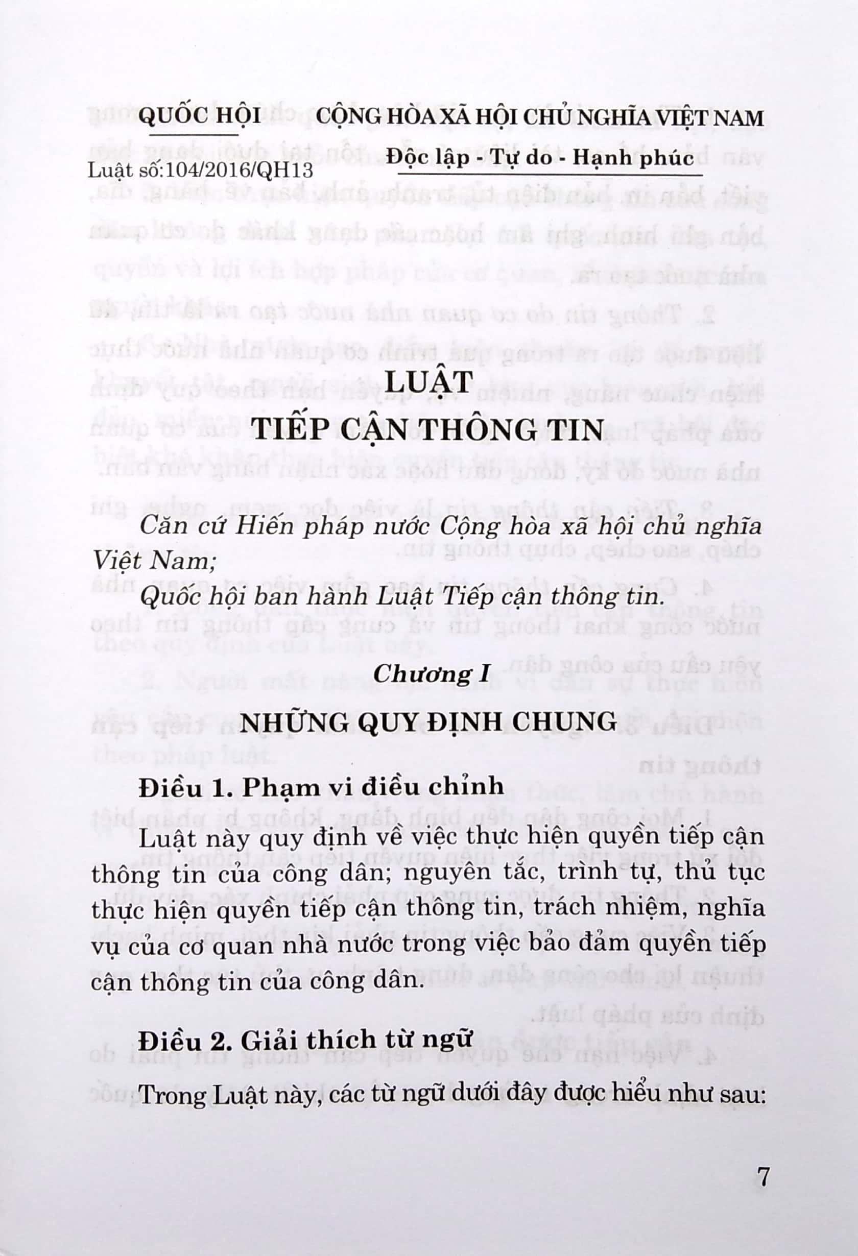 Luật Tiếp Cận Thông Tin