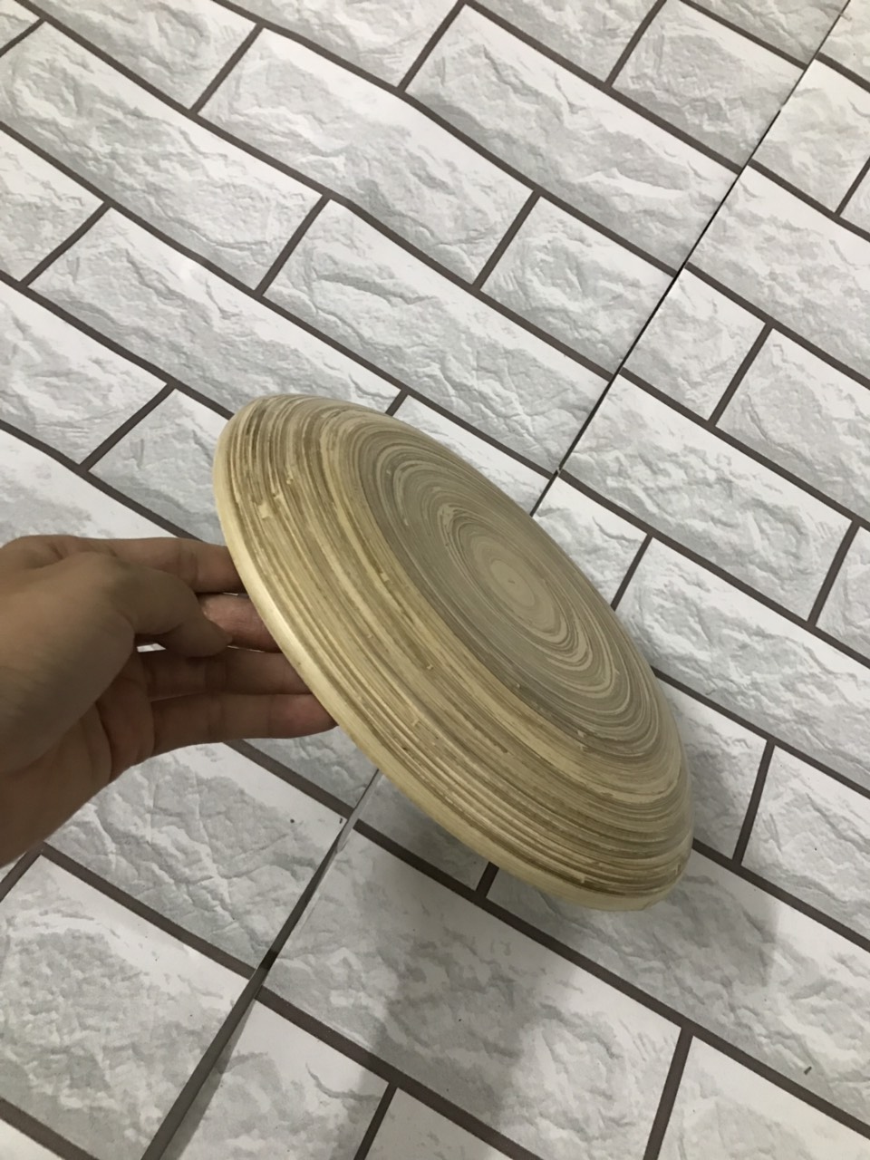 Đĩa tre tự nhiên đựng hoa quả (không chân - size20cm)