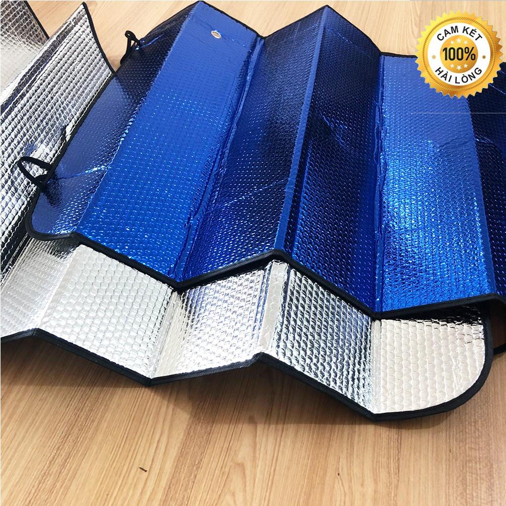 Tấm Che Nắng Kính Trước Ô Tô, Tấm Che Nắng Kính Lái Ô Tô Dạng Xốp Dài Xanh - Bạc