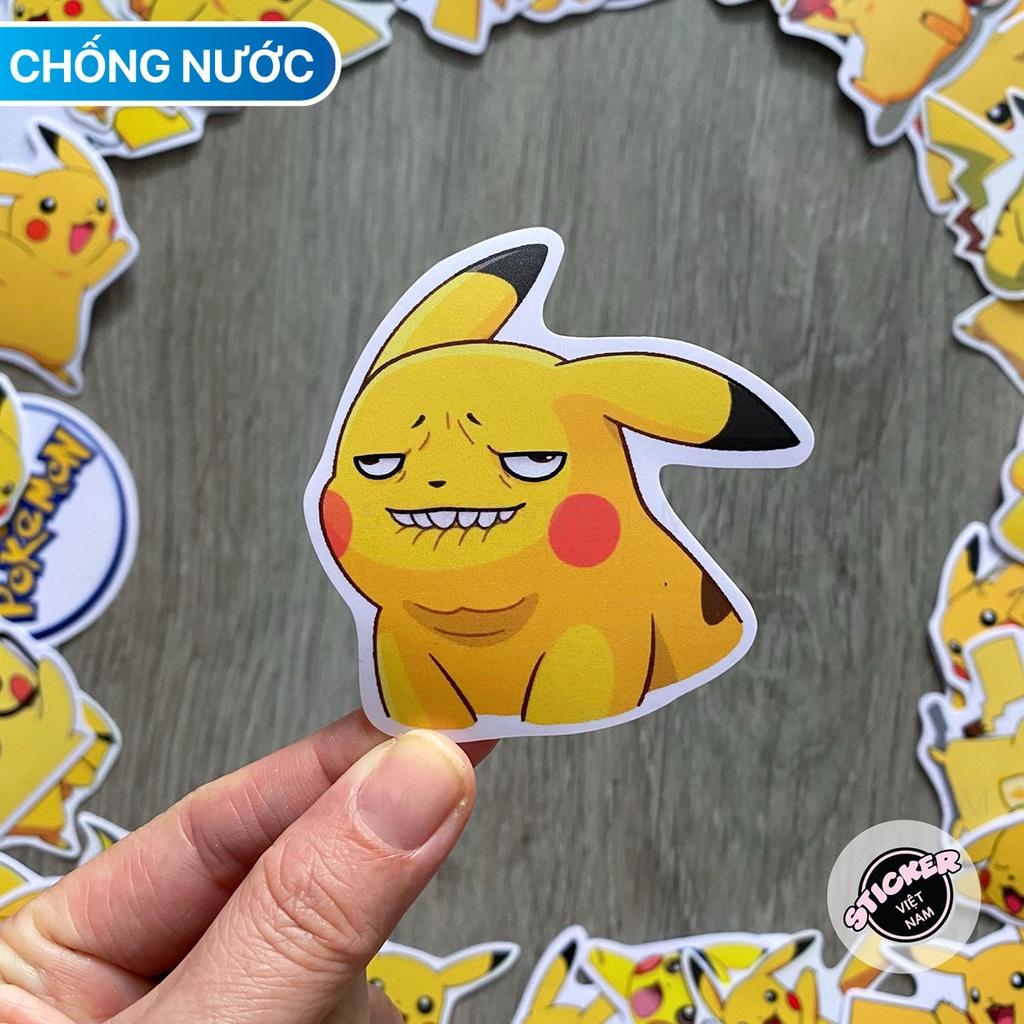 Sticker PIKACHU - Dán Trang Trí - Chất Liệu PVC Cán Màng Chất Lượng Cao Chống Nước, Chống Nắng, Không Bong Tróc Phai Màu