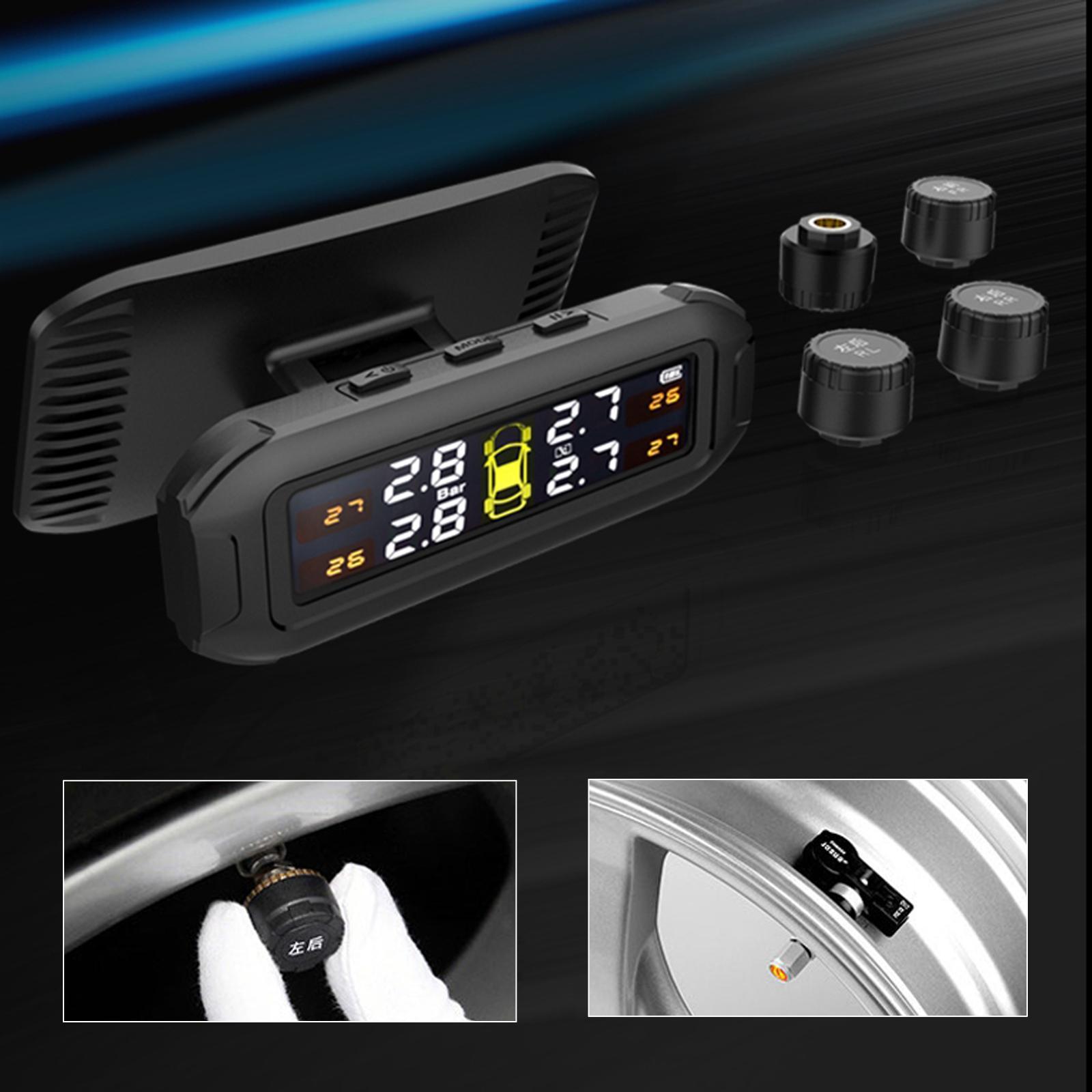 TPMS LCD Wireless Car Tire Pressure Monitoring System with External Sensors Kit