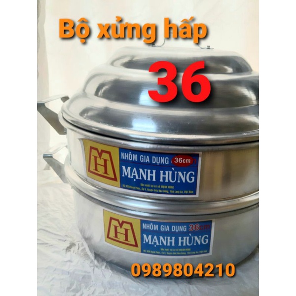 (Có Video SP)Bộ xửng hấp nhôm Mạnh Hùng 2 tầng size 36 ,xửng hấp bánh bao, bộ xửng hấp bánh bao,rau củ quả