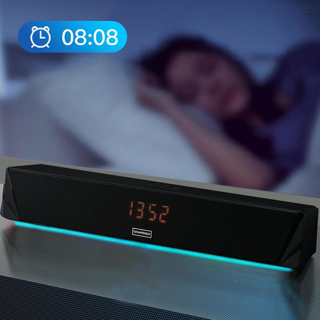 Loa Bluetooth 5.0 Wiwipenda L7 Có Đồng Hồ Báo Thức Hiển Thị Thời Gian 10w Có Đèn Rgb Cổng Usb Tf Cho Tv Pc Điện Thoại Thông Minh