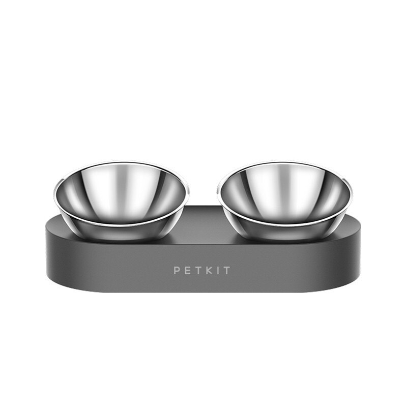 BÁT ĂN ĐÔI KHÁNG KHUẨN INOX PETKIT NANO METALl 15° CHỐNG GÙ LƯNG CHÓ MÈO