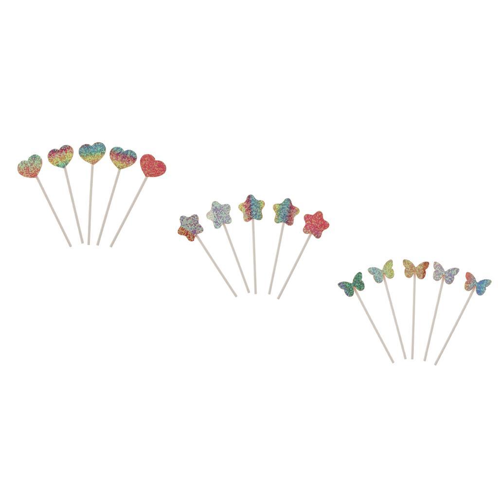 5 Pieces Cake Topper Insert Sticks Wedding Party Cake Decoration Star